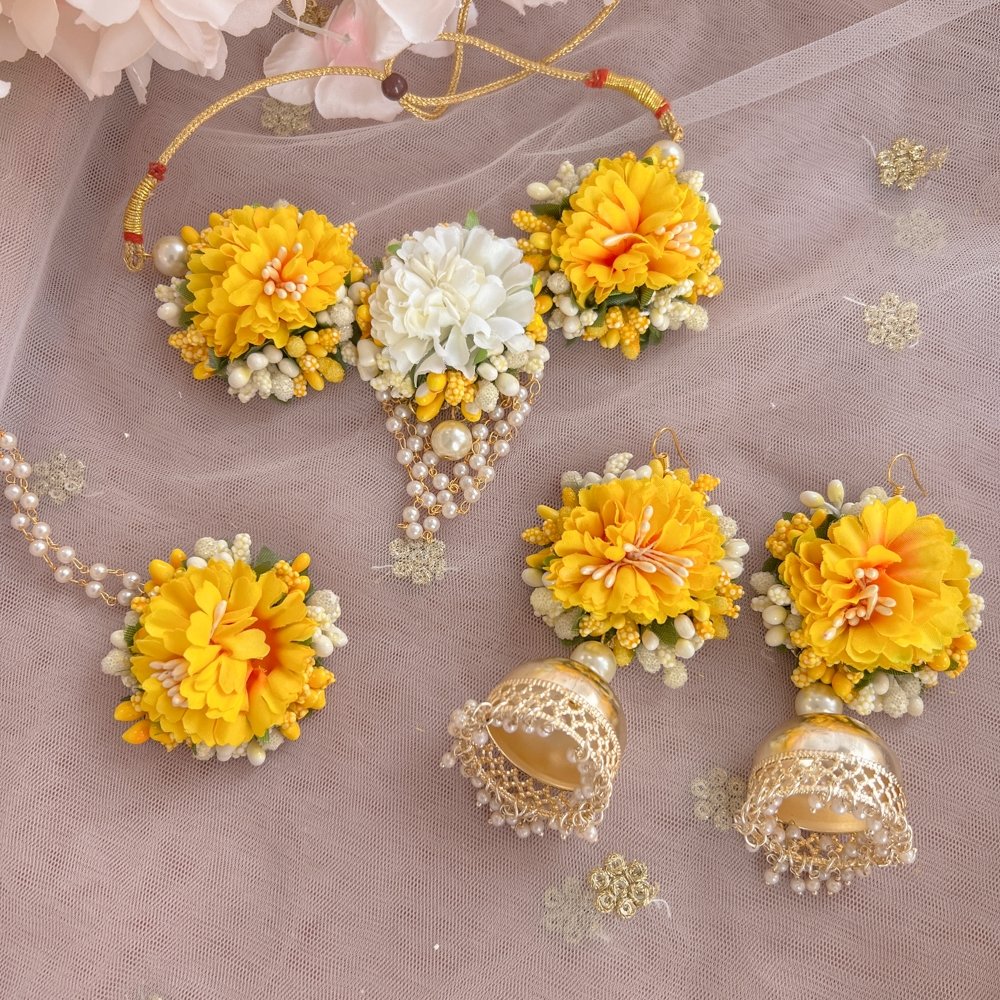 Orange hot sale flower jewellery