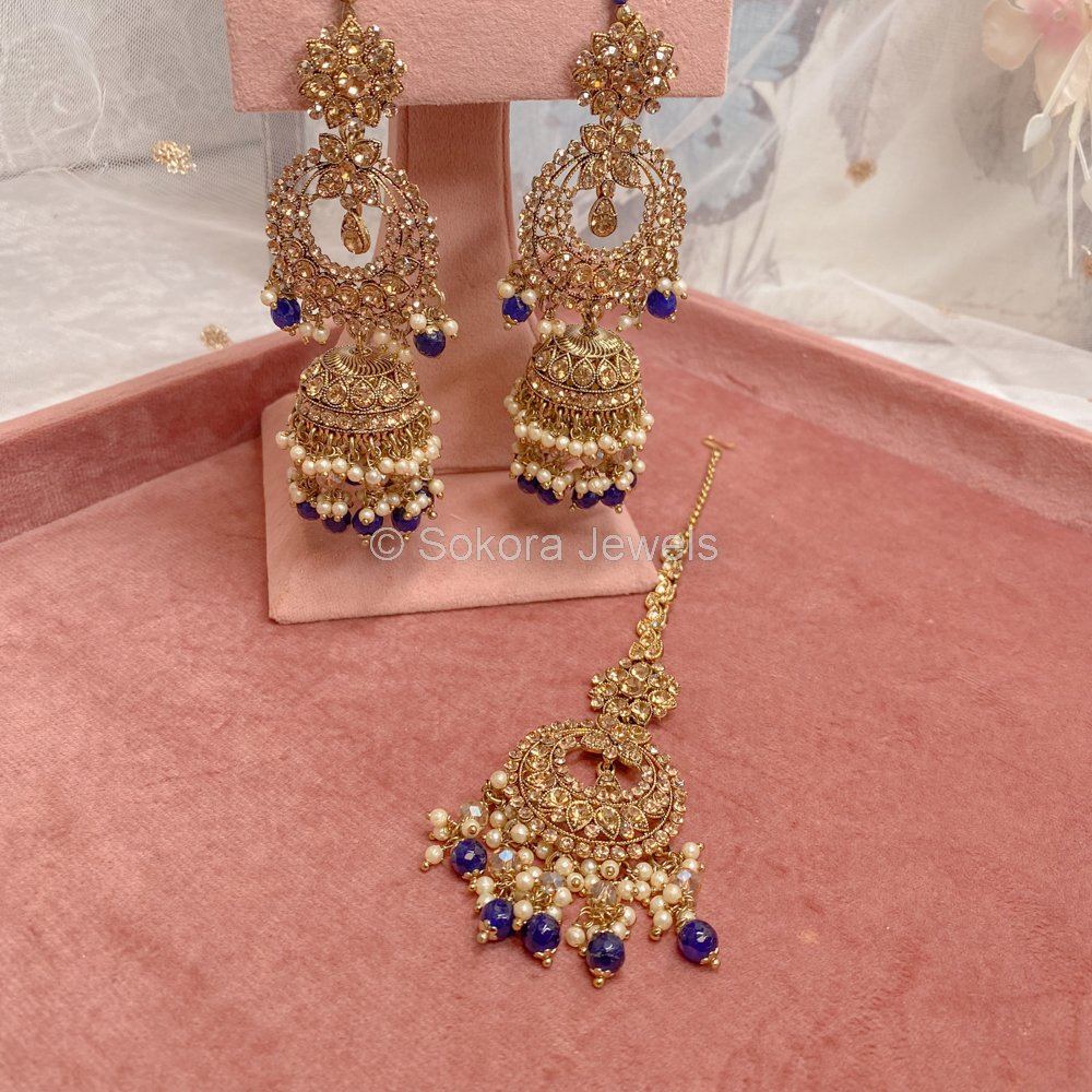 Gold jhumka clearance set