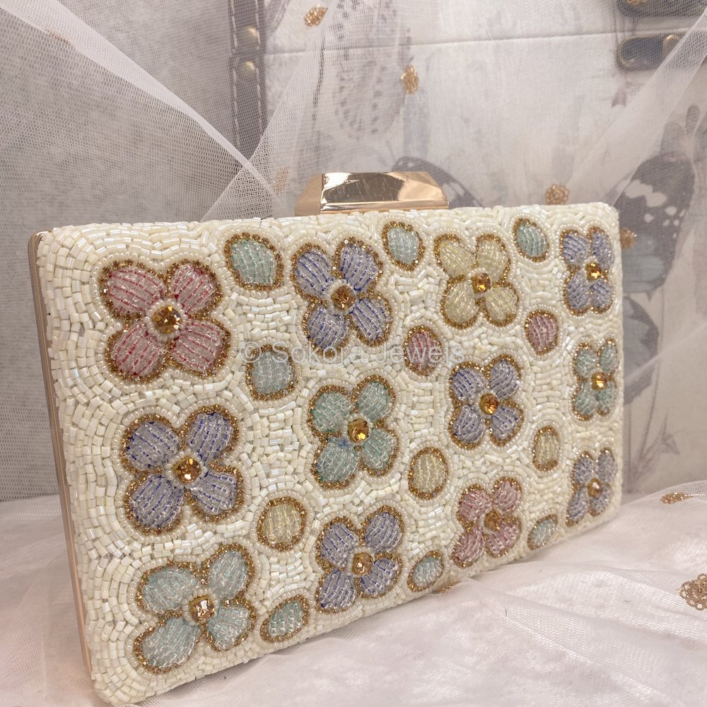 Pastel Floral Clutch Bag