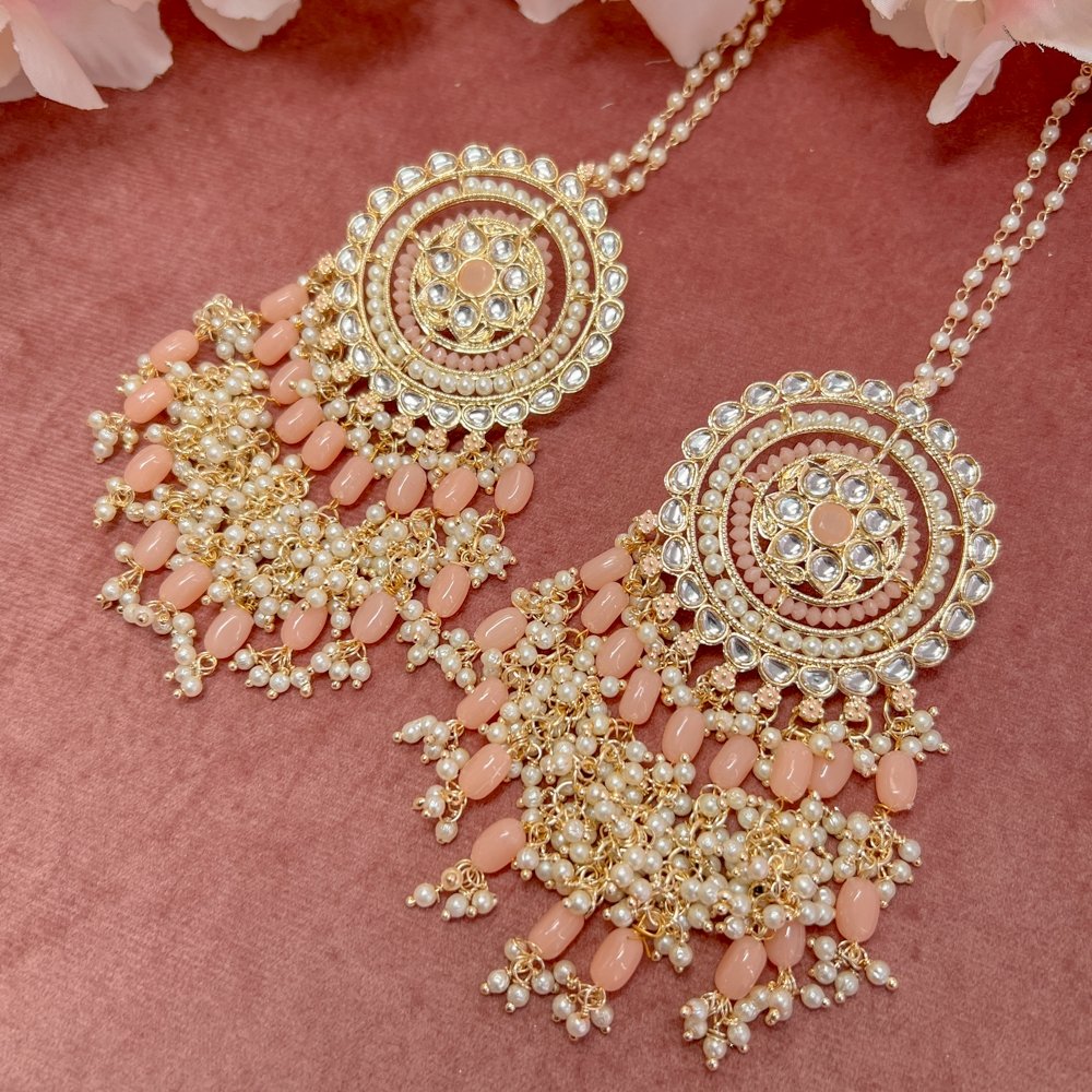 Rohini Dangling Earrings Peach SOKORA JEWELS