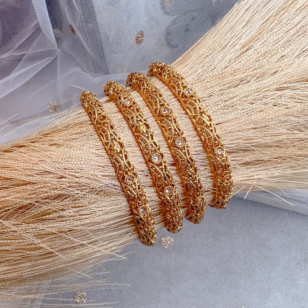 Solid gold sale bangle set