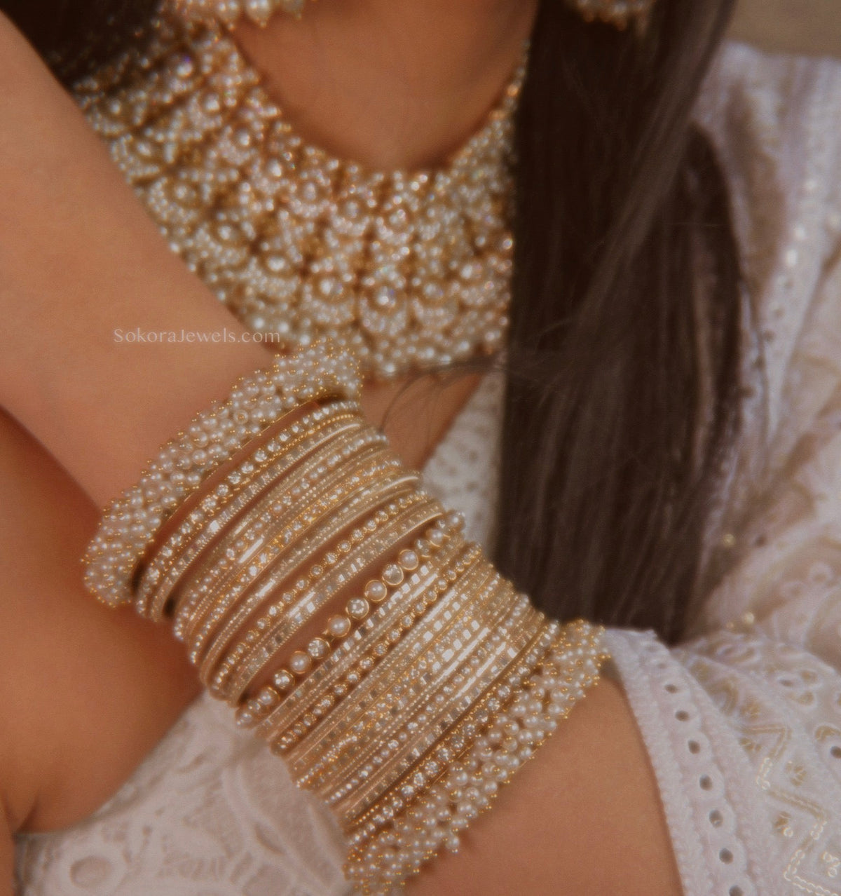 Clear Gold Bangles - SOKORA JEWELS