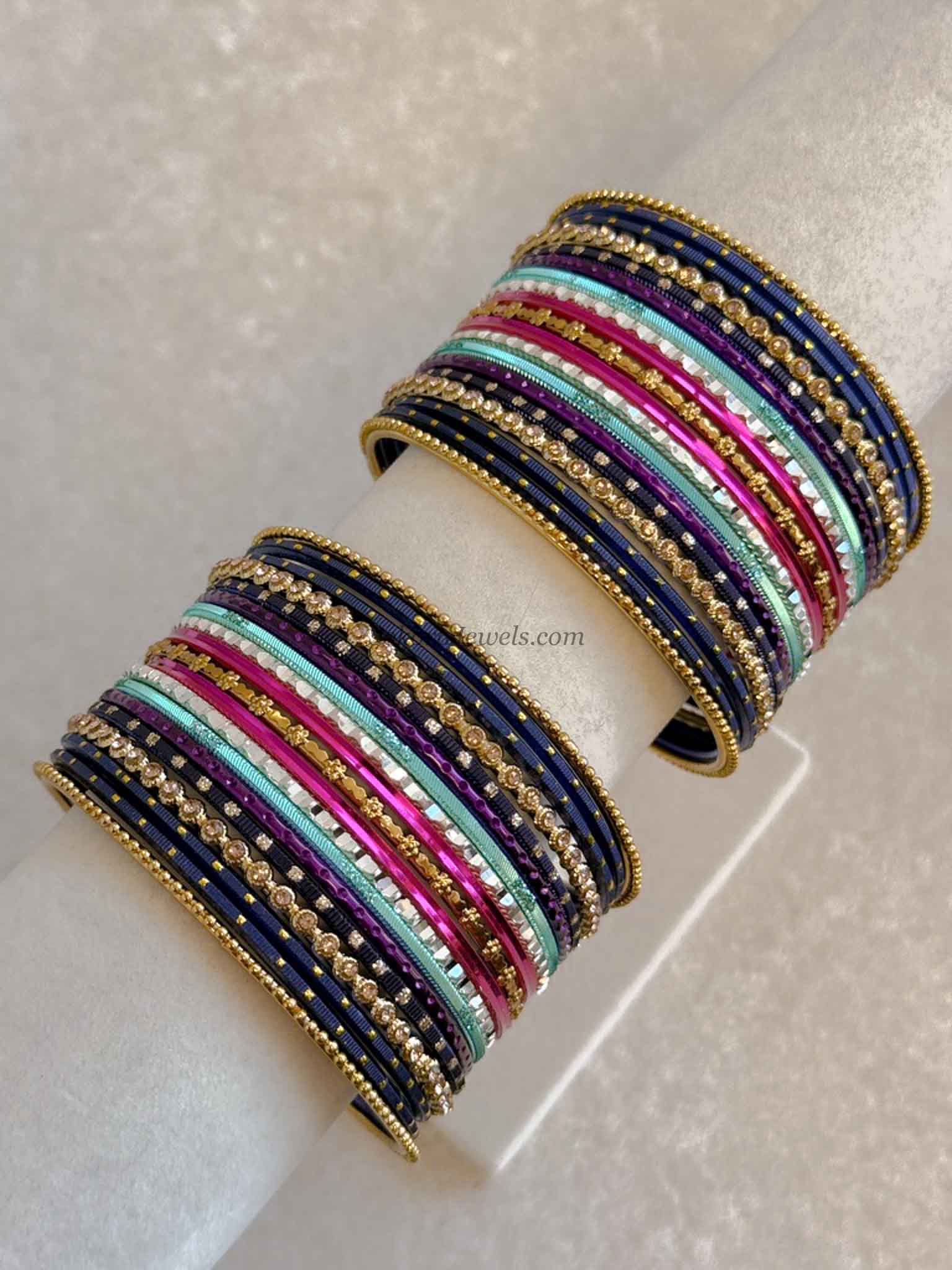 Small Midnight Blush Bangle set
