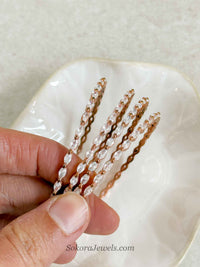 Slim Rose Gold Zircon Bangles