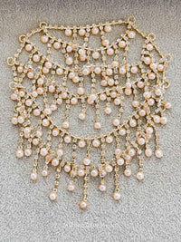 Pearl & Zircon Bridal Bun Drape – Full Coverage Hair Accessory