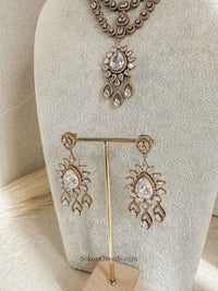 2 line Mid Length Antique Diamante Set - SOKORA JEWELS2 line Mid Length Antique Diamante SetNECKLACE SETS