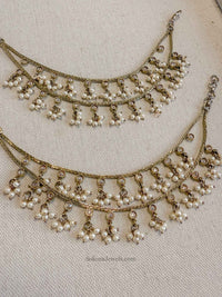 2 Line Pearl Earring Chains - SOKORA JEWELS2 Line Pearl Earring ChainsEARRINGS