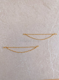 2 Line Simple Bright Gold Earring Chains - SOKORA JEWELS2 Line Simple Bright Gold Earring ChainsEARRINGS