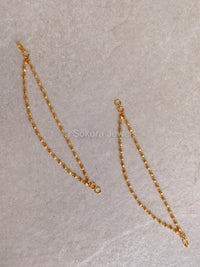 2 Line Simple Bright Gold Earring Chains - SOKORA JEWELS2 Line Simple Bright Gold Earring ChainsEARRINGS