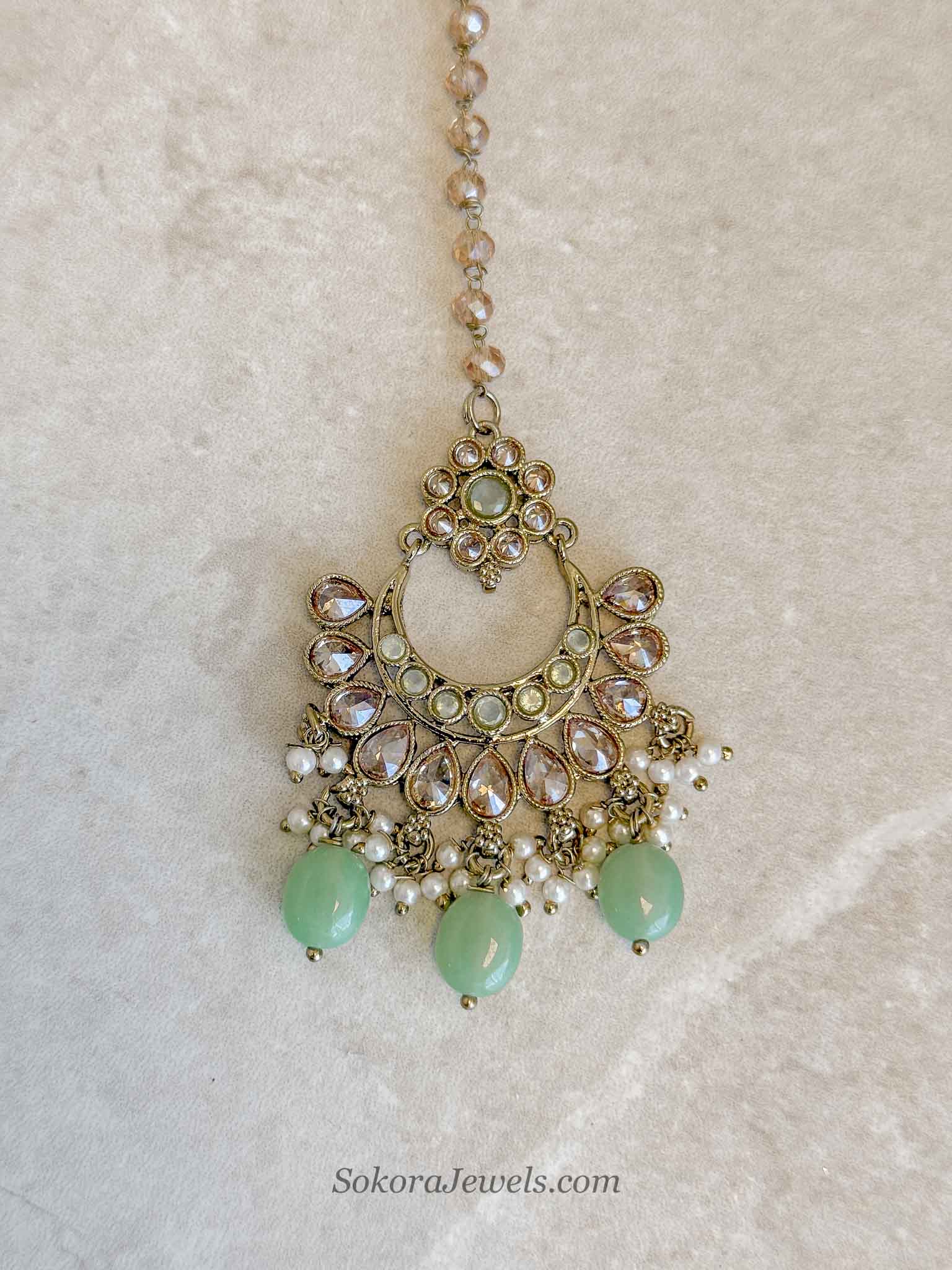 Antique Gold & Mint Tikka