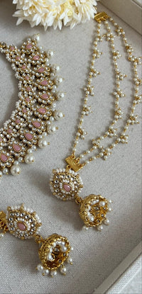 3 Line Bright Gold Pearl Earring Chains - SOKORA JEWELS3 Line Bright Gold Pearl Earring ChainsEARRINGS