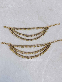 3 Line Gold Ball Earring Chains - SOKORA JEWELS3 Line Gold Ball Earring ChainsEARRINGS