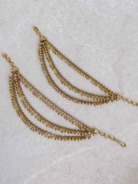 3 Line Gold Ball Earring Chains - SOKORA JEWELS3 Line Gold Ball Earring ChainsEARRINGS