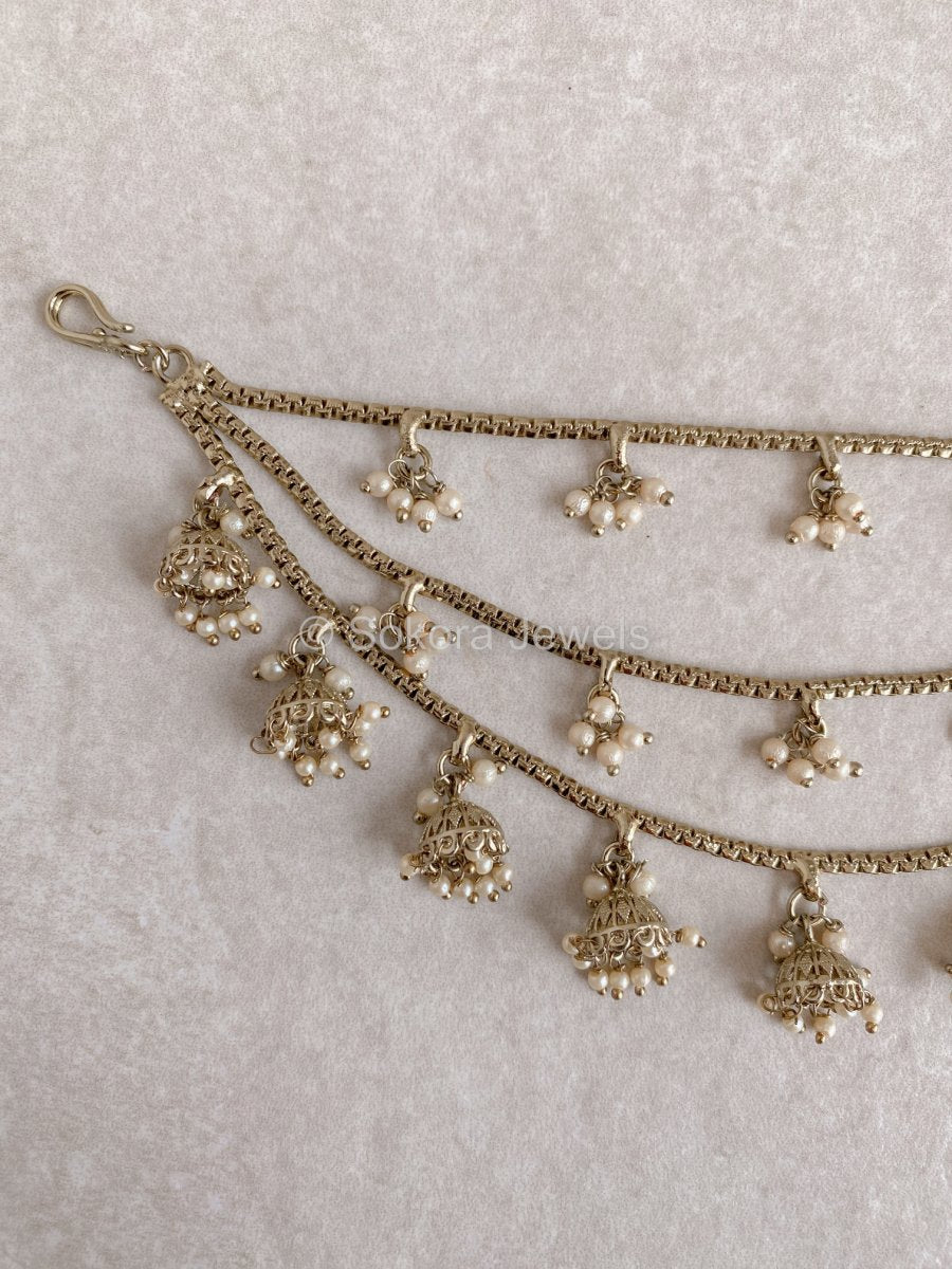 3 Line Jhumka Earring chains - SOKORA JEWELS3 Line Jhumka Earring chainsEARRINGS