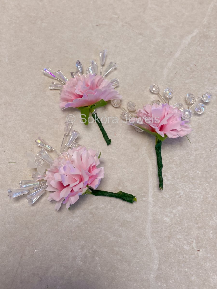 3 Pack Carnations Buttonhole Pocket Flower - 3 Colour Options - SOKORA JEWELS3 Pack Carnations Buttonhole Pocket Flower - 3 Colour Options