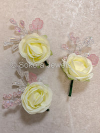 3 Pack Rose Buttonhole Pocket Flower - 4 Colour Options - SOKORA JEWELS3 Pack Rose Buttonhole Pocket Flower - 4 Colour Options