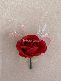 3 Pack Rose Buttonhole Pocket Flower - 4 Colour Options - SOKORA JEWELS3 Pack Rose Buttonhole Pocket Flower - 4 Colour Options