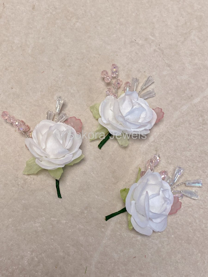 3 Pack Rose Buttonhole Pocket Flower - 4 Colour Options - SOKORA JEWELS3 Pack Rose Buttonhole Pocket Flower - 4 Colour Options