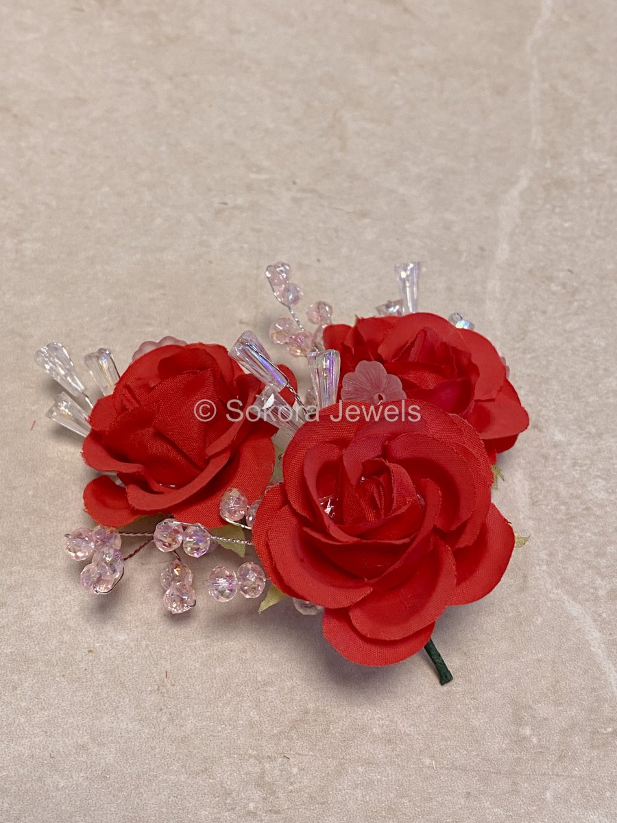 3 Pack Rose Buttonhole Pocket Flower - 4 Colour Options - SOKORA JEWELS3 Pack Rose Buttonhole Pocket Flower - 4 Colour Options