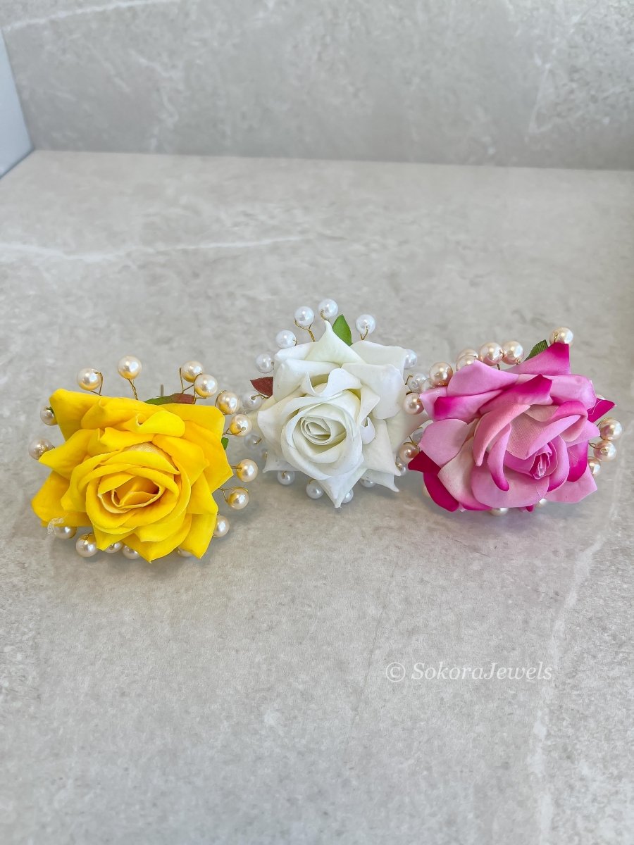 3 piece mixed Hair Flowers - SOKORA JEWELS3 piece mixed Hair Flowers