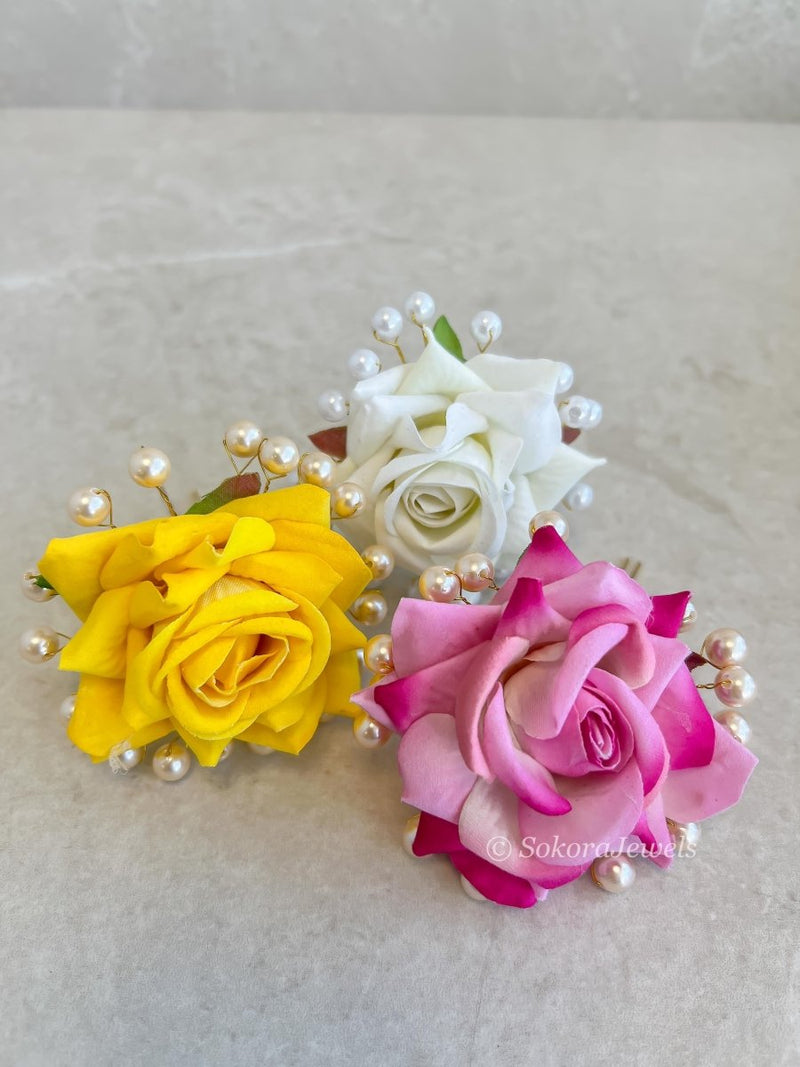 3 piece mixed Hair Flowers - SOKORA JEWELS3 piece mixed Hair Flowers