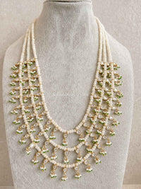 3 Strand Pearl Kundan Long Necklace - SOKORA JEWELS3 Strand Pearl Kundan Long Necklace