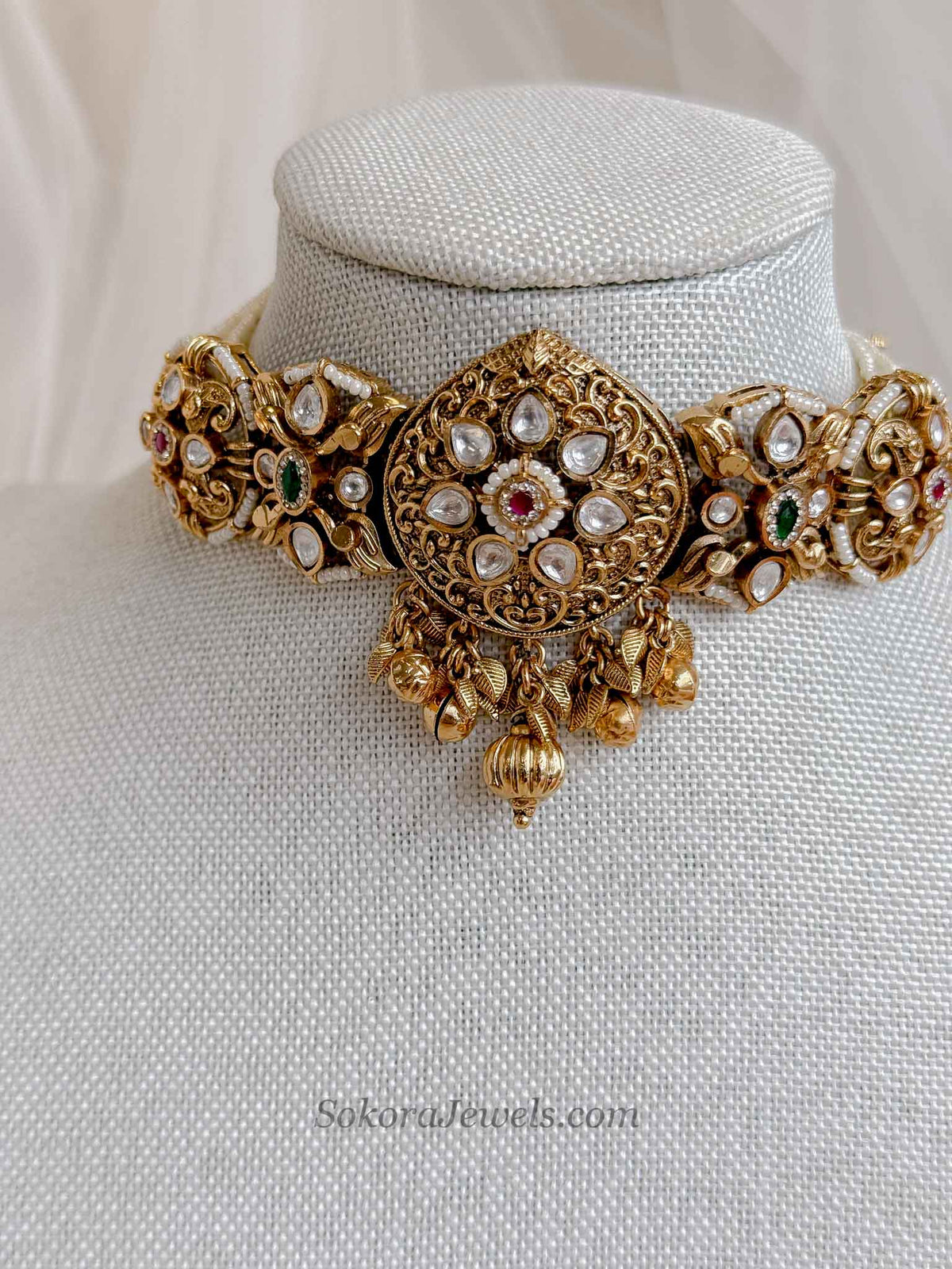 Tulo Heritage Kundan Choker set - Ruby, Emerald & Kundan