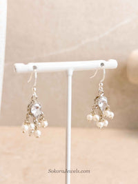Tiny Silver & Pearl Earring and Tikka set