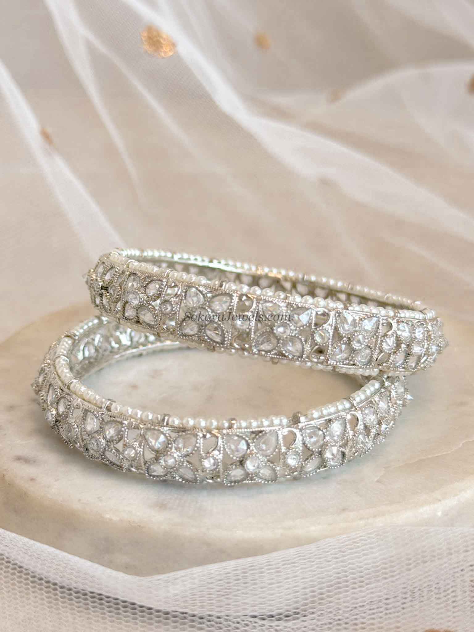 Silver Chunky Kada Bangles