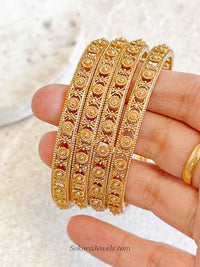 Set of 4 Intricate Mandala Kada Bangles