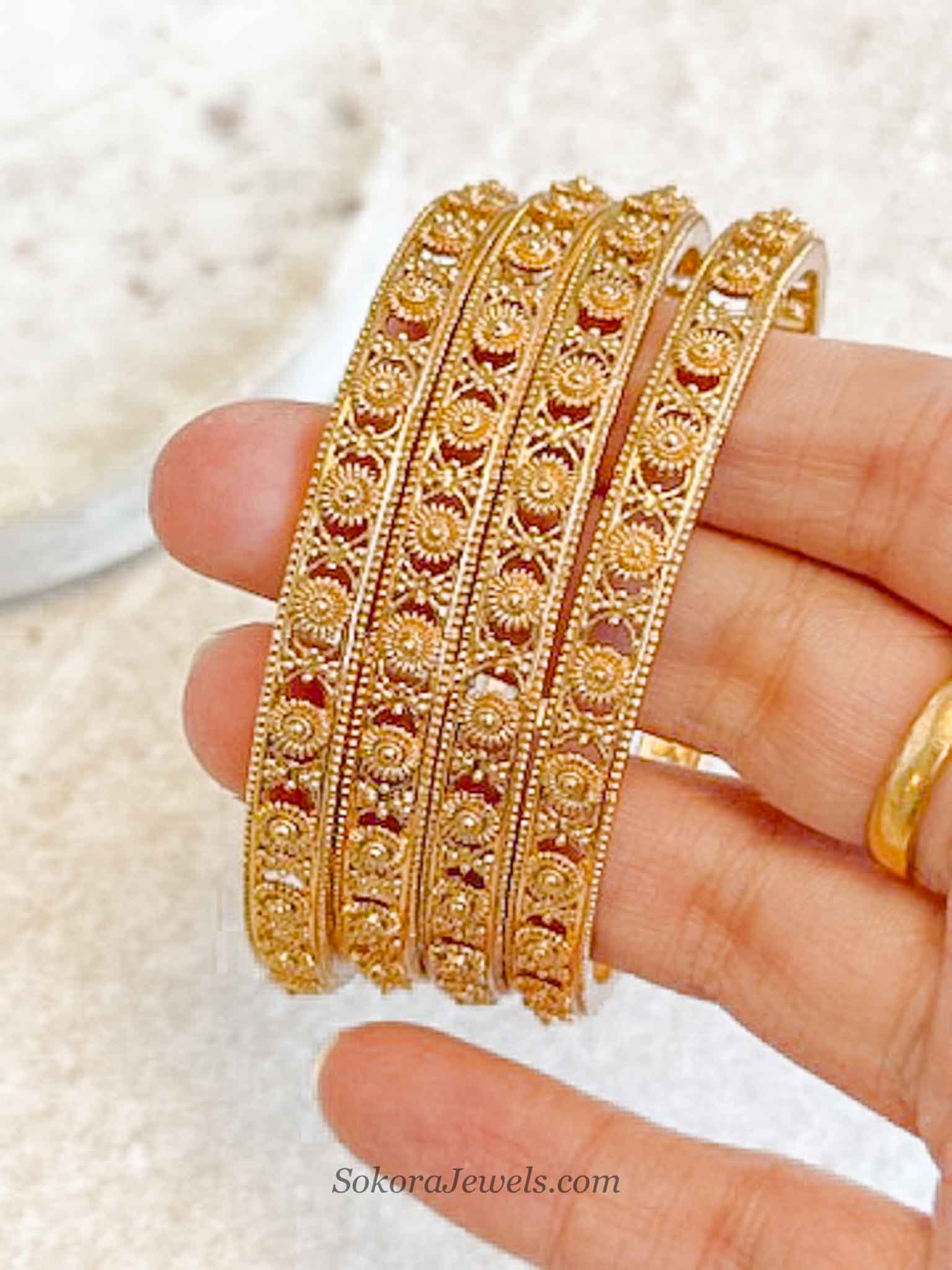 Set of 4 Intricate Mandala Kada Bangles