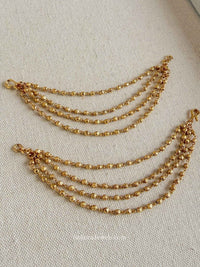 4 Line Bright Gold Earring Chains - SOKORA JEWELS4 Line Bright Gold Earring ChainsEARRINGS