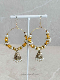 Yellow Jhumka Hoops