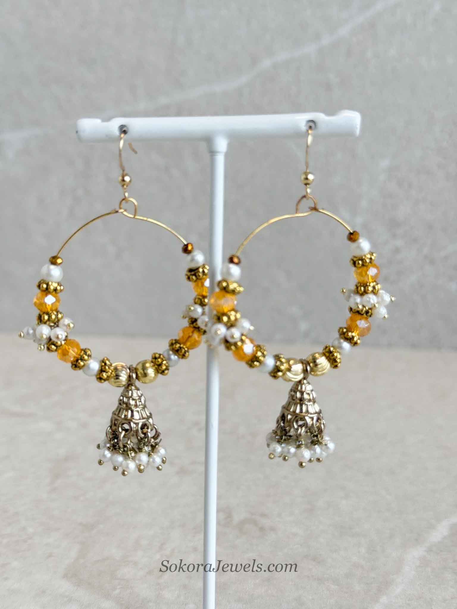 Yellow Jhumka Hoops