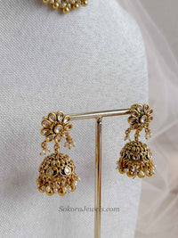 Gold Plated Kundan Choker & Jhumka set