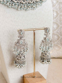 Sofia Silver Necklace Set - Blue