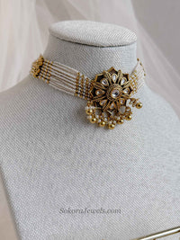 Gold Plated Kundan Choker & Jhumka set