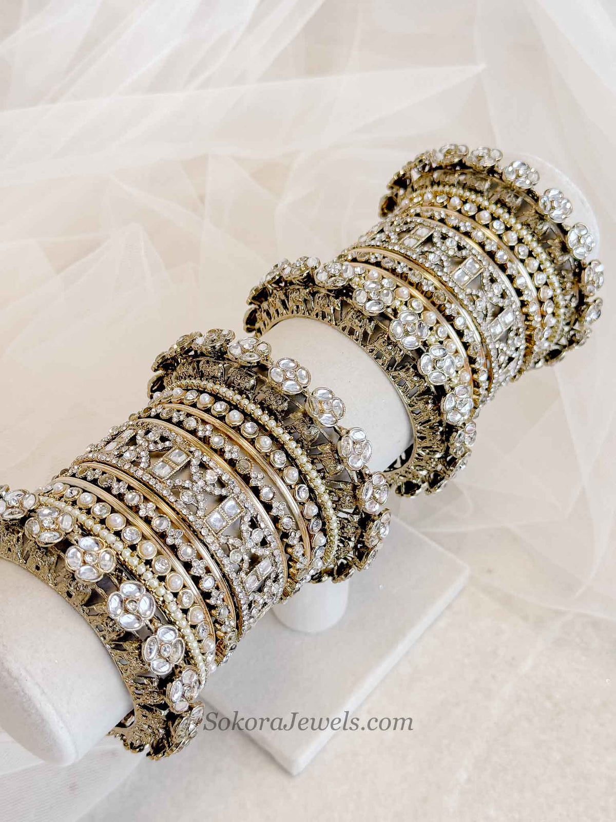 Faux Kundan Statement Bridal Bangle set