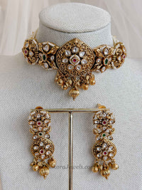 Tulo Heritage Kundan Choker set - Ruby, Emerald & Kundan