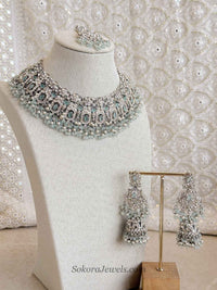 Sofia Silver Necklace Set - Blue