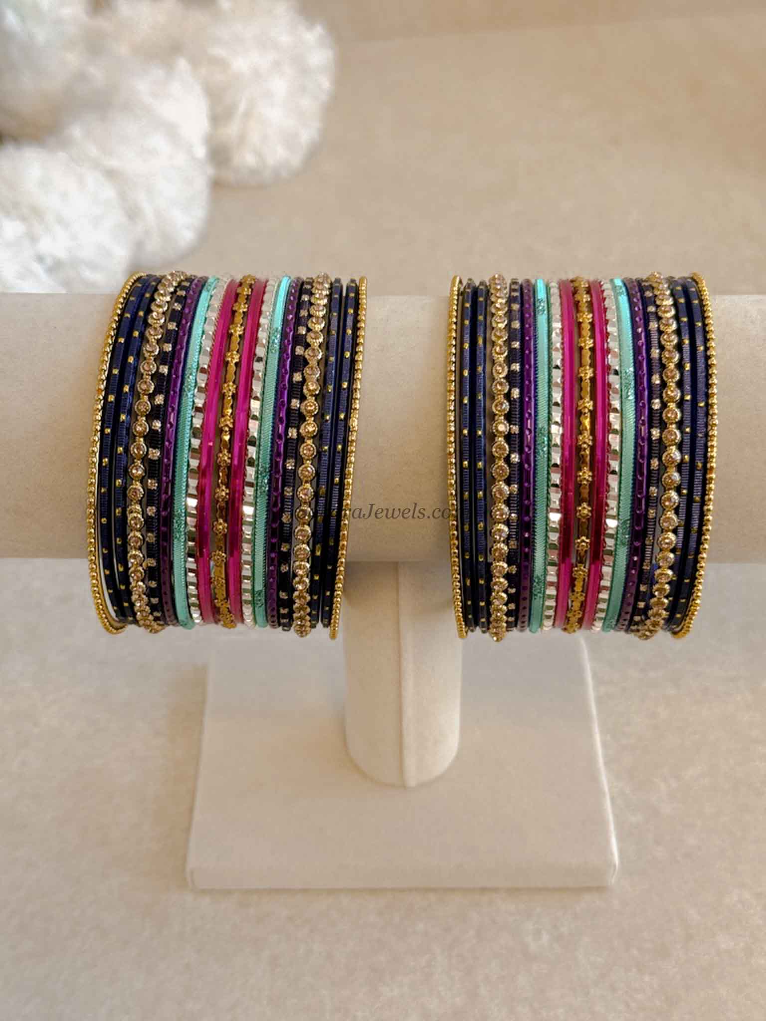 Small Midnight Blush Bangle set