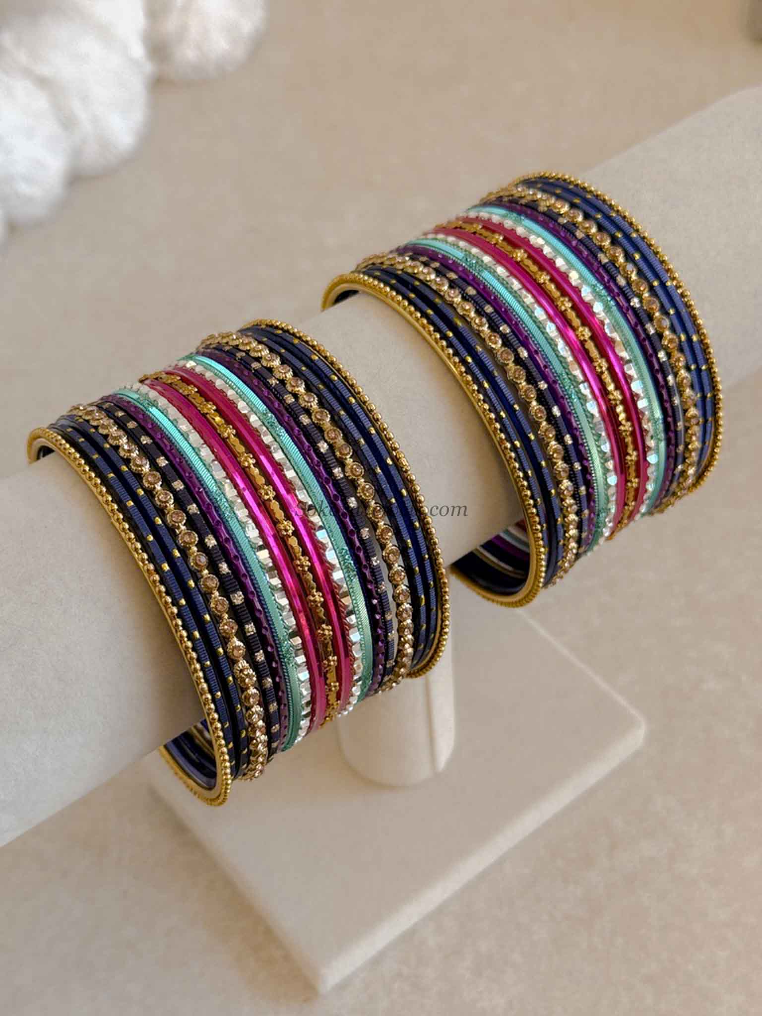 Small Midnight Blush Bangle set