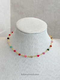 Gold plated Tourmaline Necklace