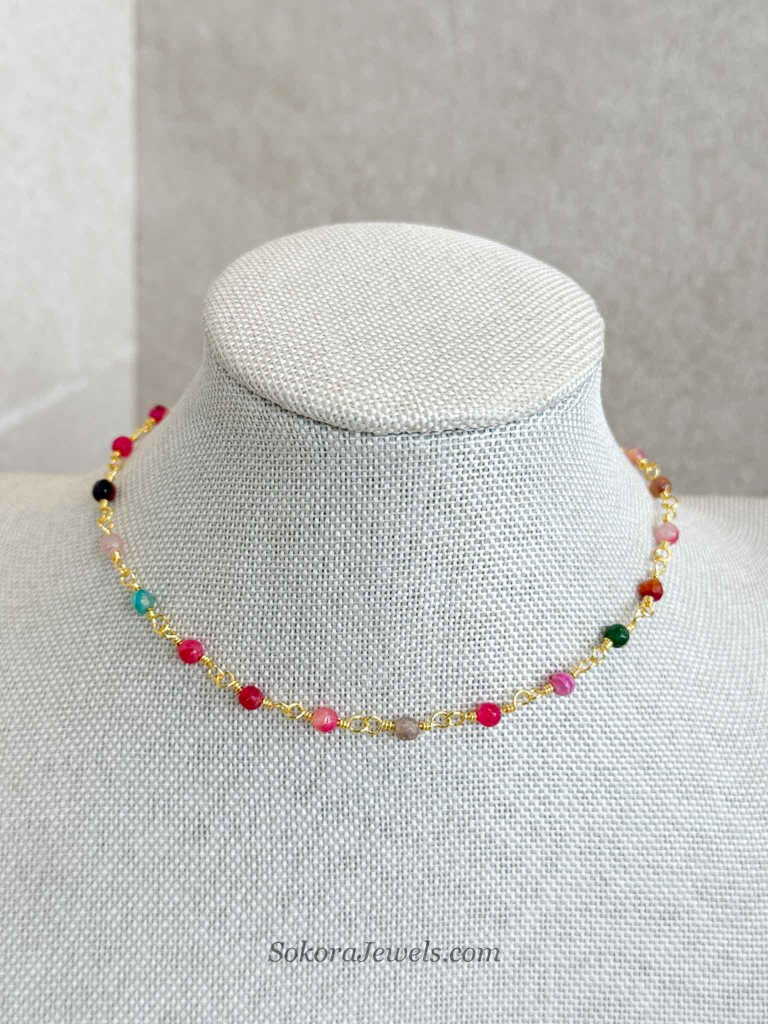 Gold plated Tourmaline Necklace
