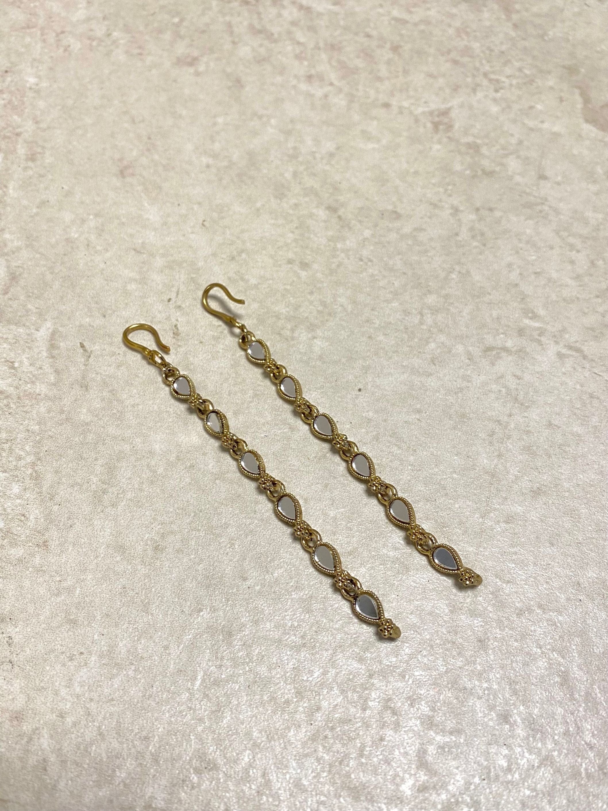 Antique Gold & Mirror Earring Chains