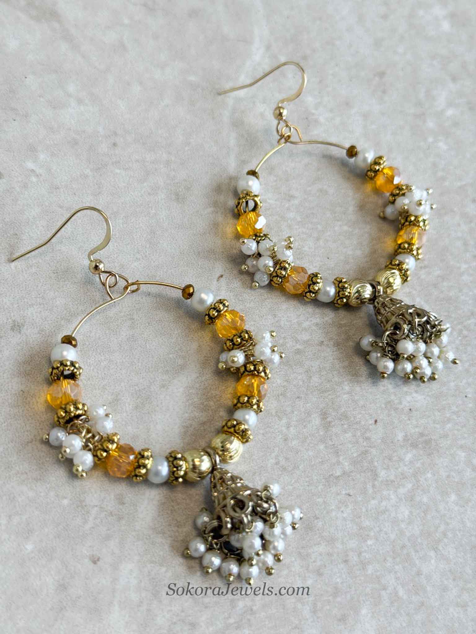 Yellow Jhumka Hoops