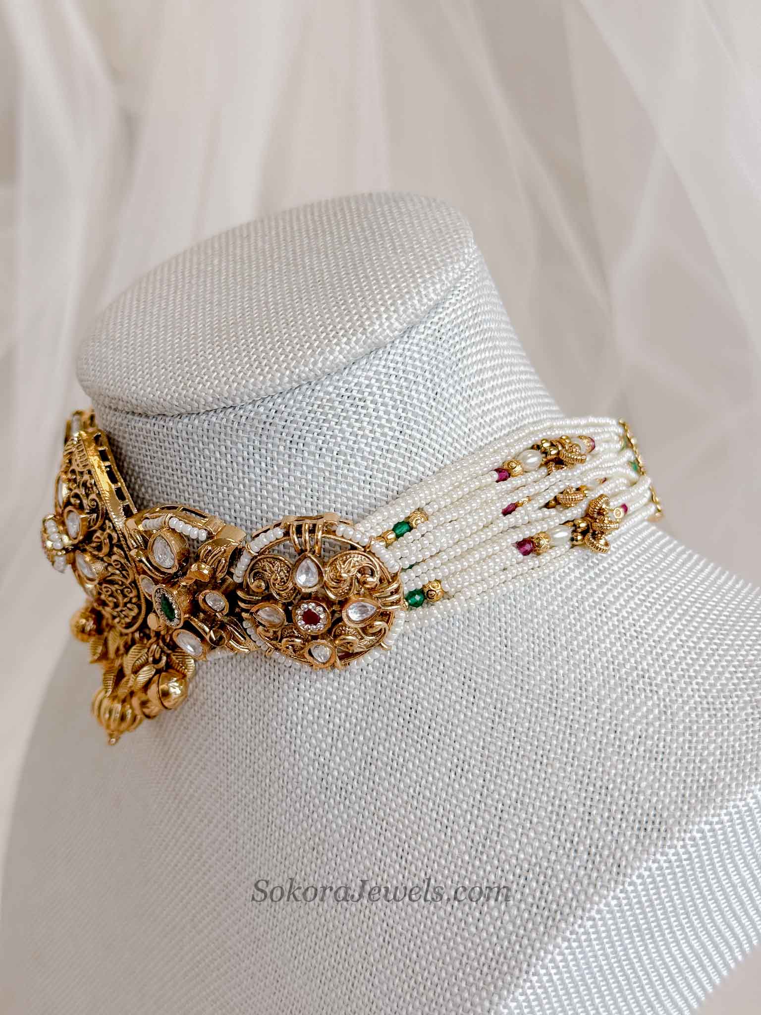 Tulo Heritage Kundan Choker set - Ruby, Emerald & Kundan