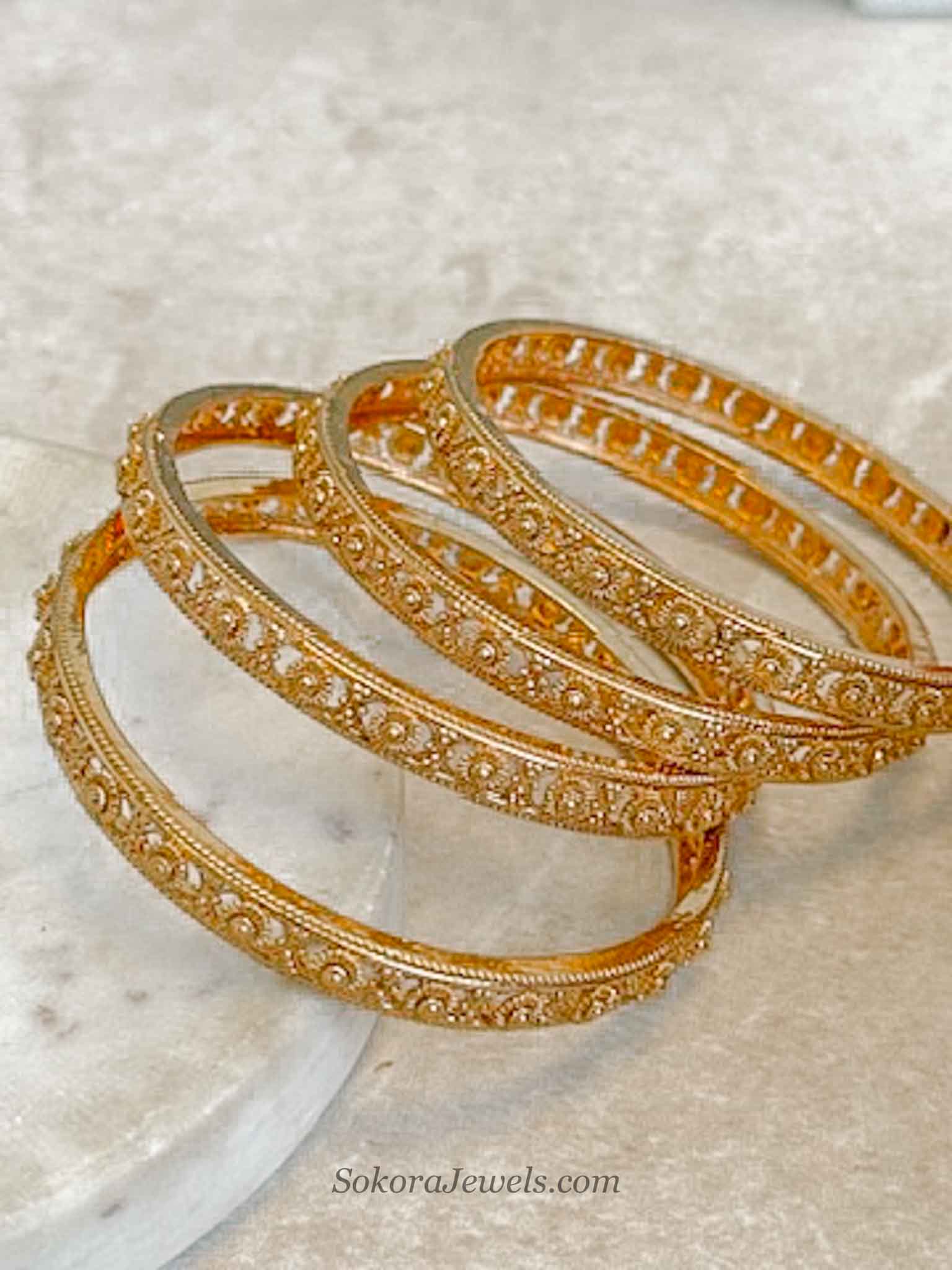 Set of 4 Intricate Mandala Kada Bangles