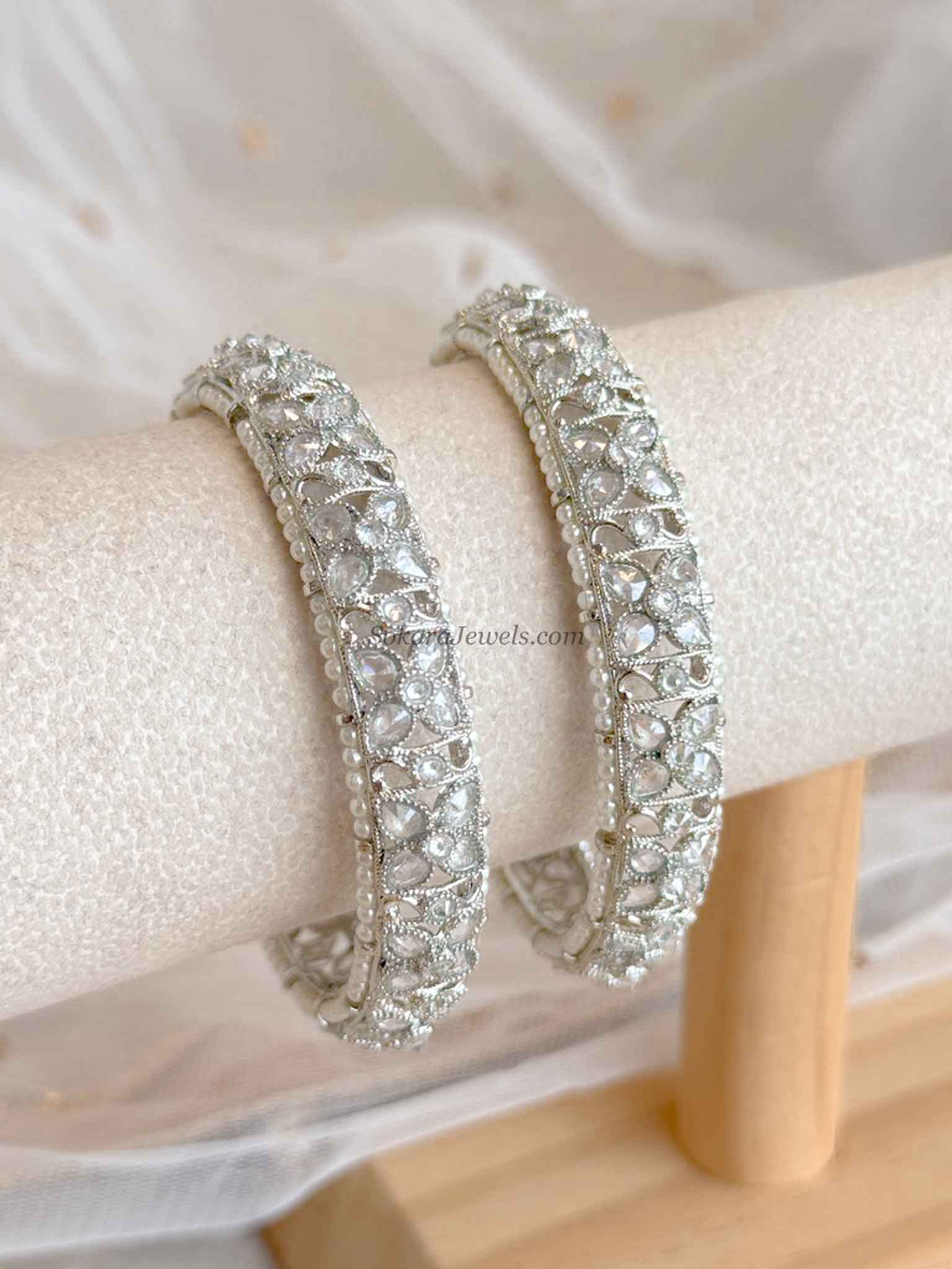 Silver Chunky Kada Bangles