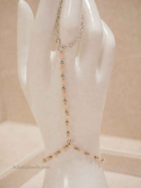 Silver and Peach Dainty Hand Harness